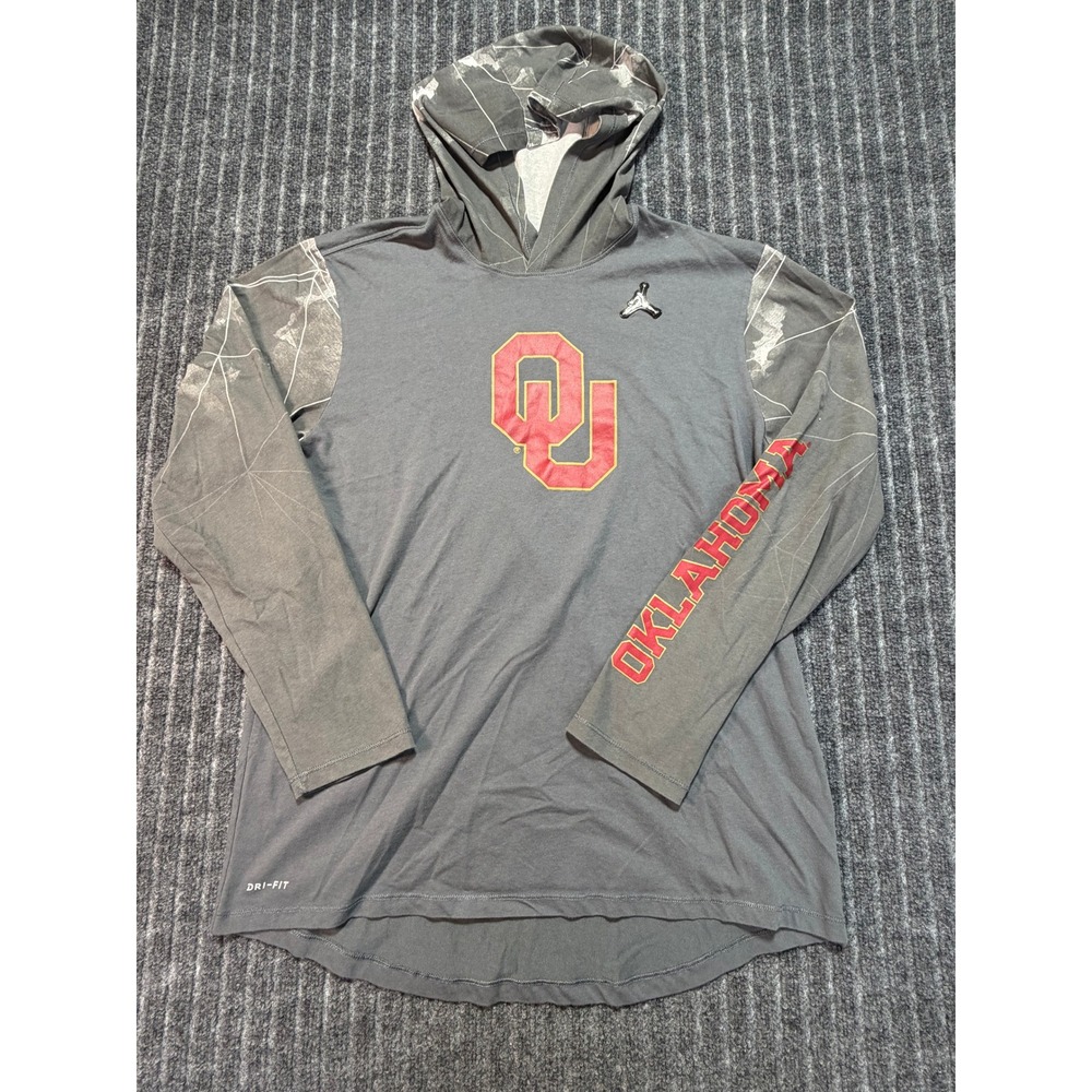 Jordan Oklahoma Sooners Hooded T-Shirt Mens Large College Athletic Sportswear